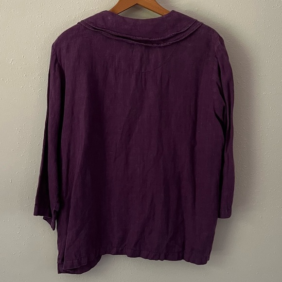 Mosaic USA 100% Linen Deep Purple Jacket Size Medium - Picture 4 of 6